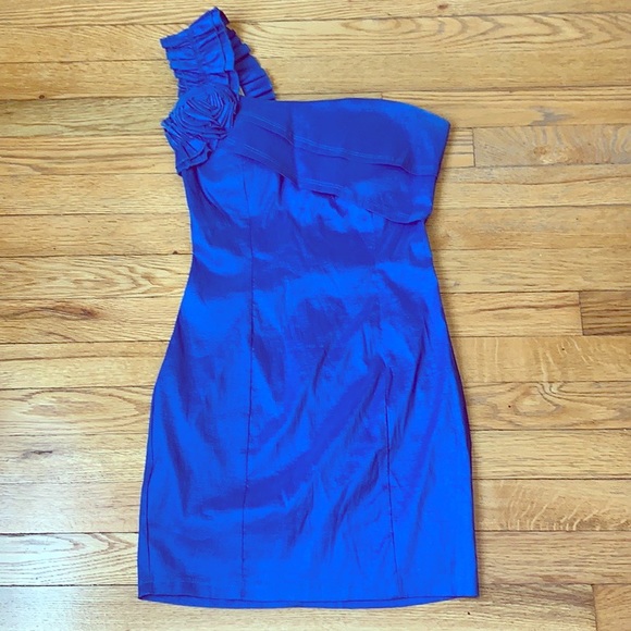 Blue Dress One Shoulder Size Small - Picture 9 of 16